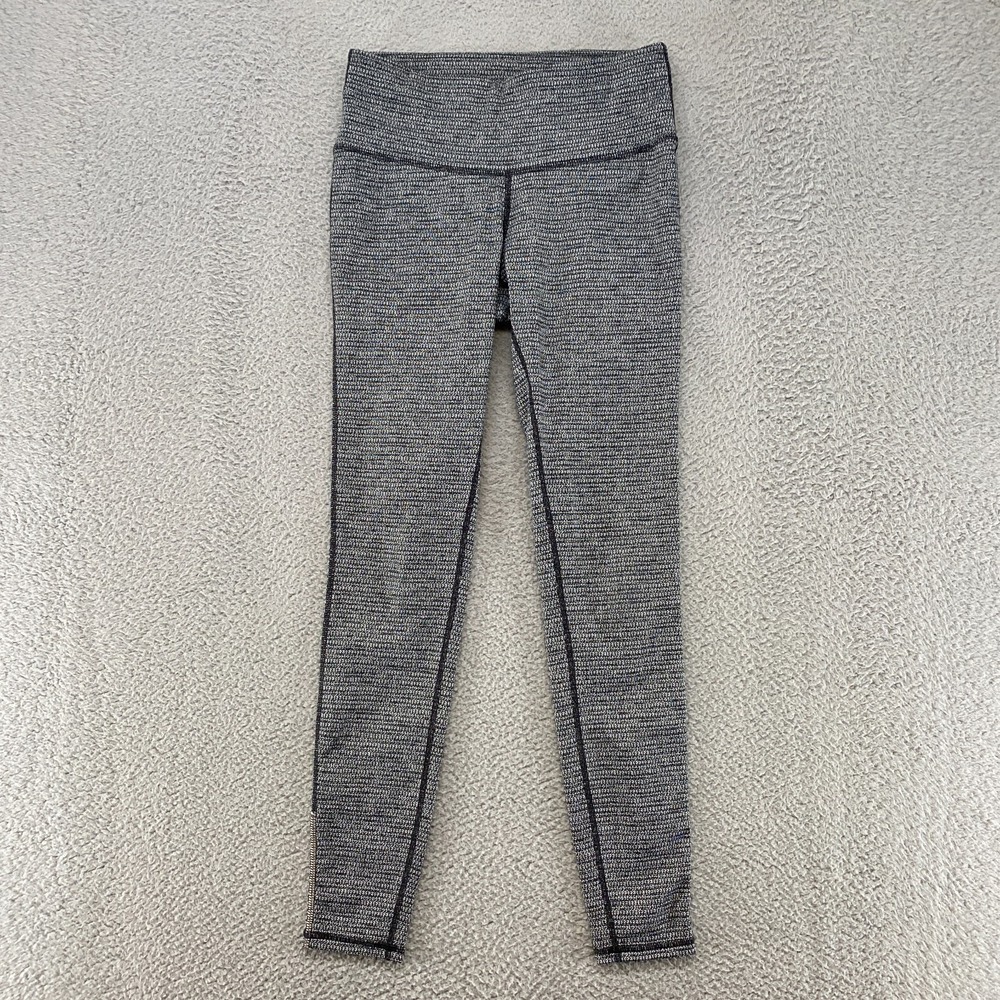 Prana Leggings Womens XS High Rise Gray‎ Gym Workout Ankle Black White Stretch